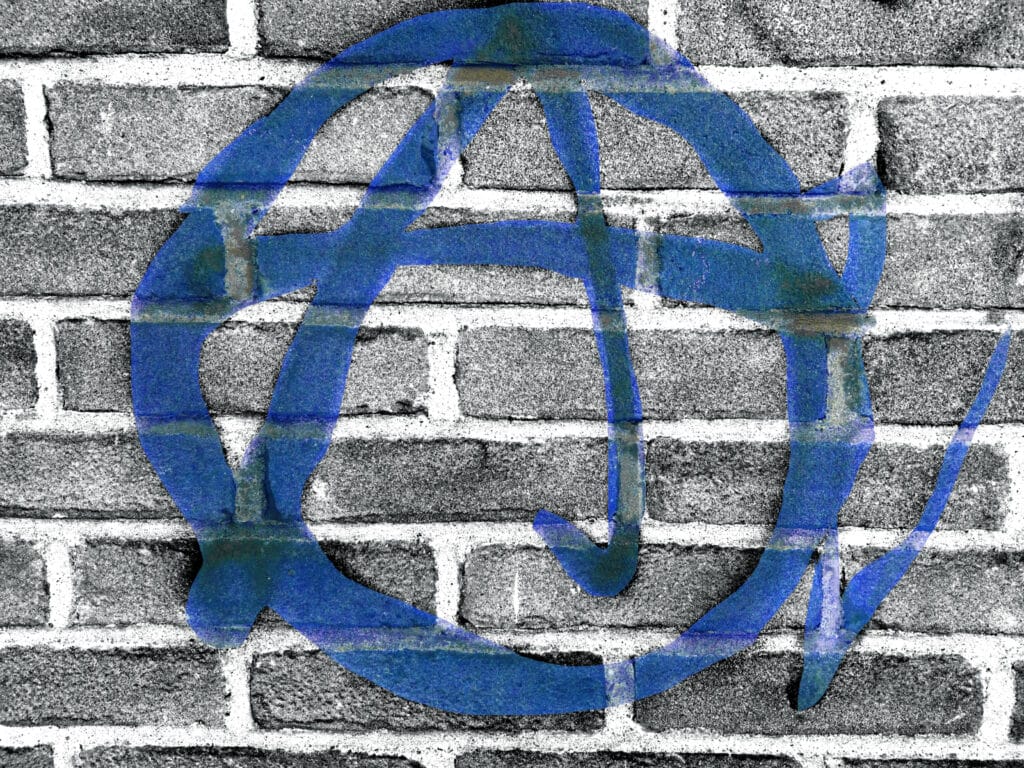 Graffiti anarchie teken